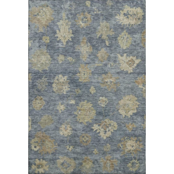 Mayfield Premium Machine Washable Abstract AMF2305 Blue 8 ft. x 10 ft. Area Rug