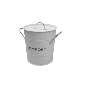 2-in-1 White 1 Gal. Compost Bucket with Rubber Seal and Inner Liner