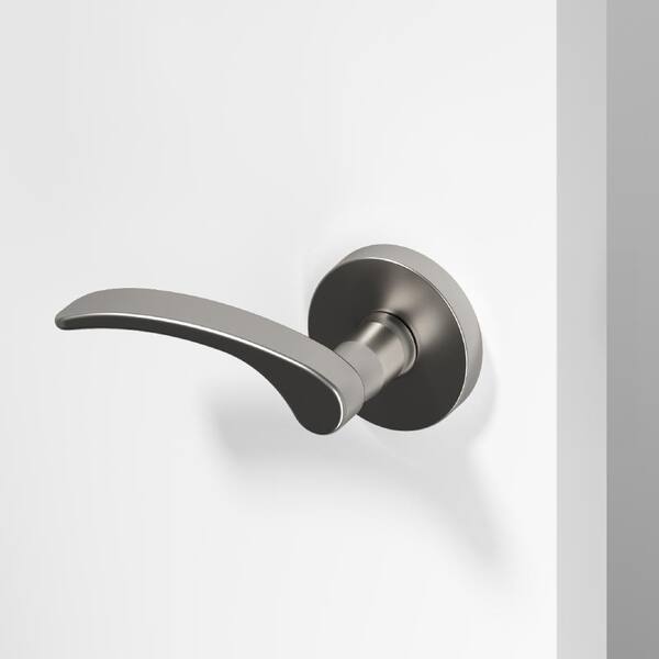 Okun Brook Metal Brushed Nickel Dummy Door Handle with Round