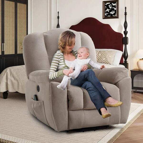 Z-joyee Beige Polyester Recliners Power Lift Recliner Chair Z-joyee Beige Polyester Recliners Power Lift Recliner Chair