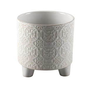 6 in. Catheral Footed Ceramic Planter