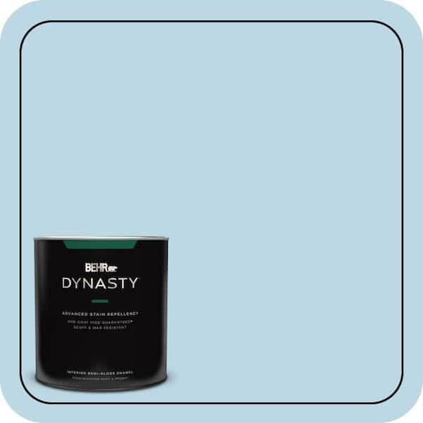 BEHR DYNASTY 1 qt. #S490-2 Glacial Stream Semi-Gloss Enamel Interior Stain-Blocking Paint & Primer