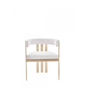 Valerie Beige Fabric Cushioned Arm Chair