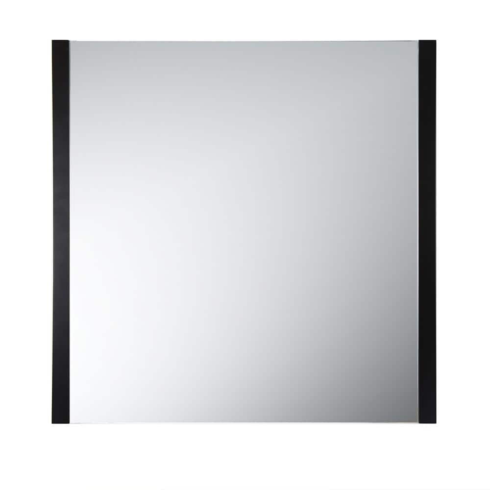 Espresso Wood Framed Square Bathroom Vanity Mirror