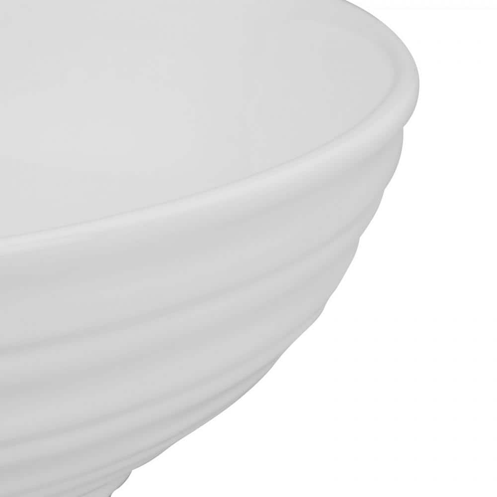 Cassini 15.5'' Glossy White Ceramic Round Above-Counter Sink
