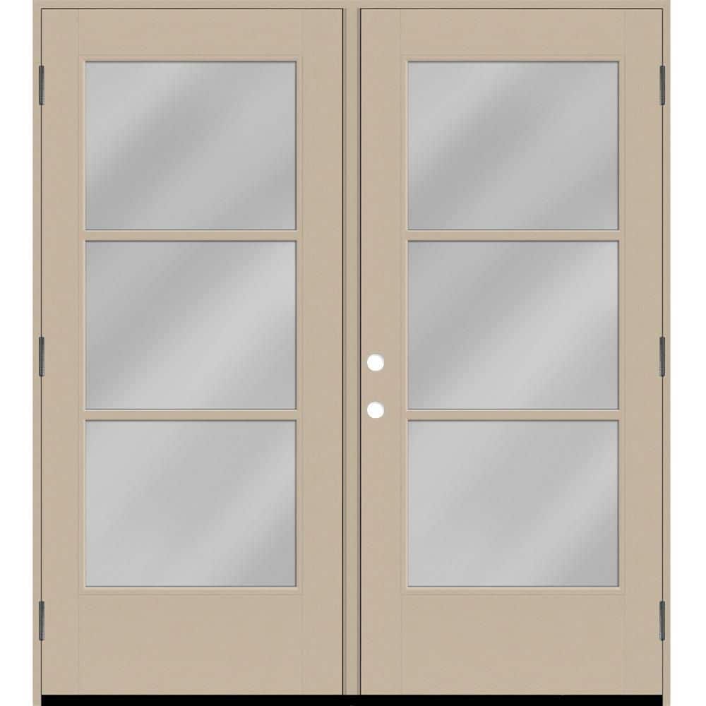 "Legacy 60 in. x 80 in. Icon 3L Modern Clear Glass Sandstone LHOS Painted Fiberglass Retro Patio Door w/6""Jamb" price history on PriceWatchPro