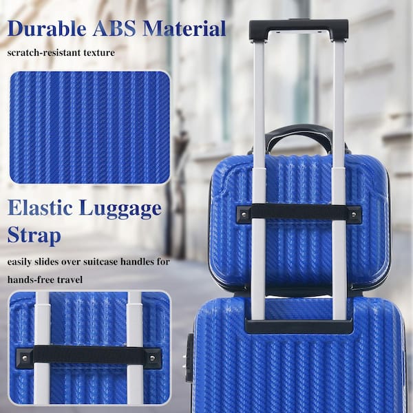 LIVACA 6-Piece Royal Blue Hardside ABS Plastic Spinner Luggage Set