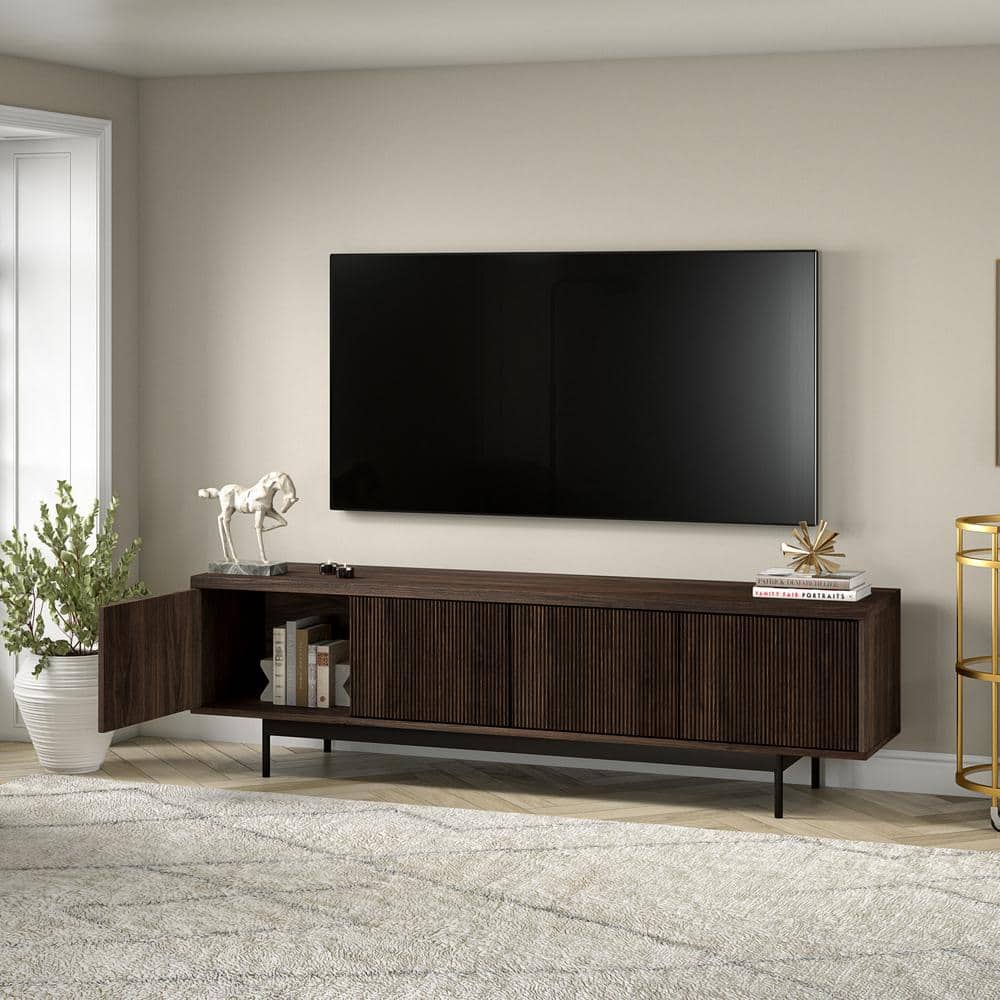 Whitman 70" Alder Brown TV Stand with Cabinet