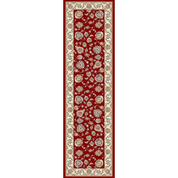 Home Decorators Collection Judith Red/Ivory 2 ft. x 8 ft. Indoor Runner Rug