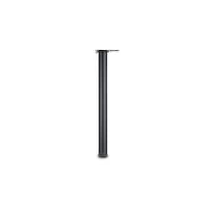 27 1/2 in. (700 mm) Black Steel Round Table Leg with Leveling Glide