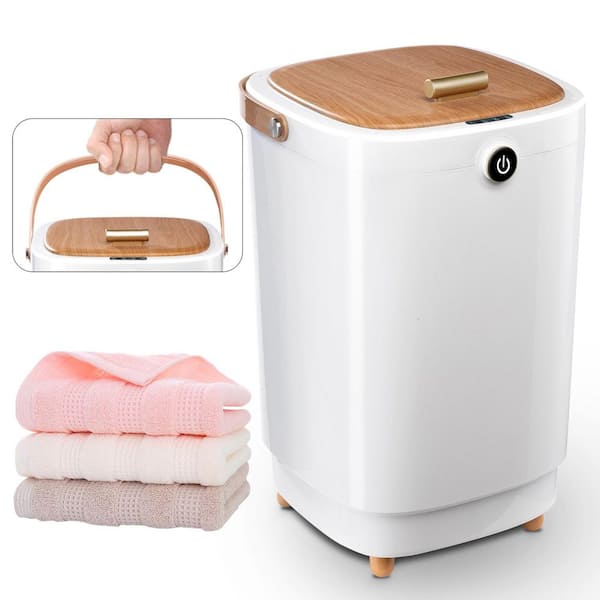 20L Capacity Single Towel Warmer Bucket in White, Electric Plug-In, 4 Timing Settings, Overheating Protection