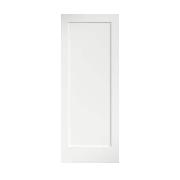 eightdoors 24 in. x 80 in. x 1-3/8 in. Shaker White Primed 1-Panel Solid Core Wood Interior Slab Door