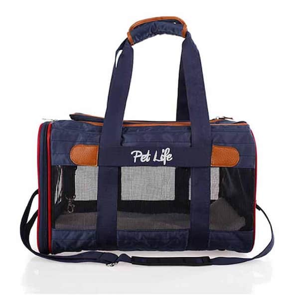 PET LIFE Airline Approved Aero-Zoom Lightweight Wire Framed Collapsible Pet Carrier