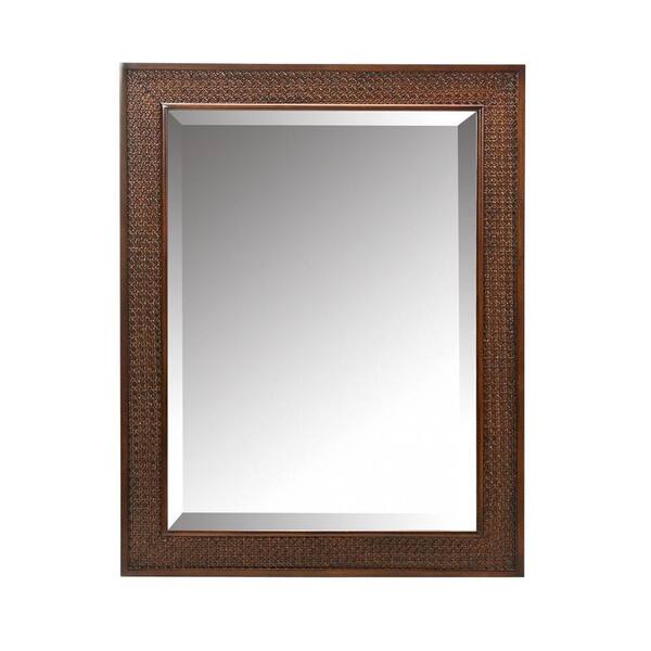 Home Decorators Collection Ansley 32 in. L x 25 in. W Wall Mirror in Walnut