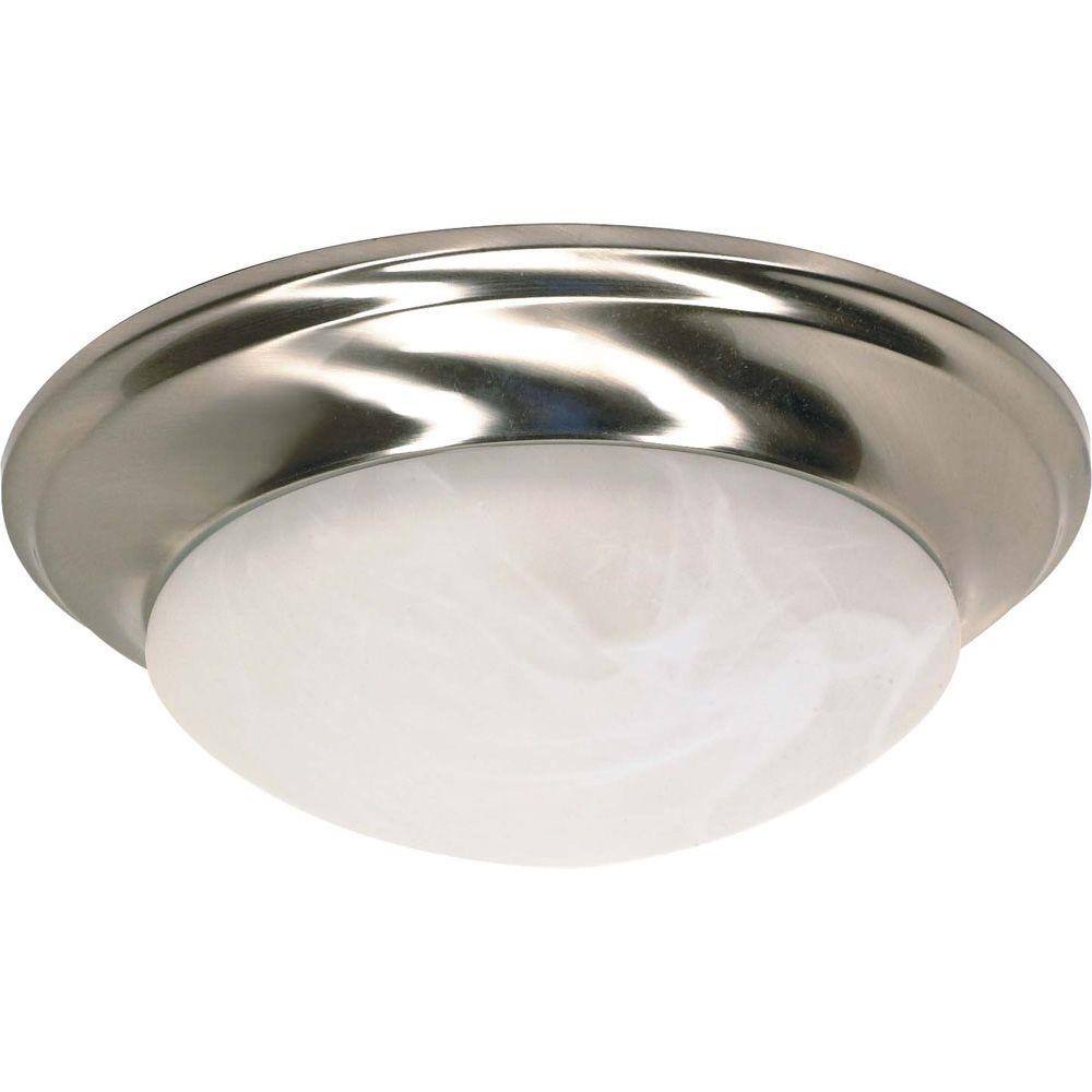 Glomar 1 Light 12 In Flush Mount Twist And Lock With Alabaster Glass Finished In Brushed Nickel Hd 283 The Home Depot Glomar 1 Light 12 In Flush Mount Twist And Lock With Alabaster Glass Finished In Brushed Nickel Hd 283 The Home Depot
