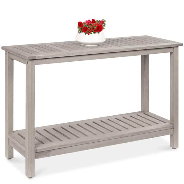 Best Choice Products 48 in. Gray 30 in. H Rectangle Wood Console Table