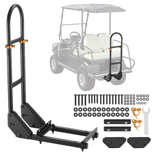 Golf Cart Grab Bar 17.7 x 9.3 x 35.6 In., Fits Most Carts with Metal Footplates, 27.5 to 33.5 In. Adjustable Steel Bar