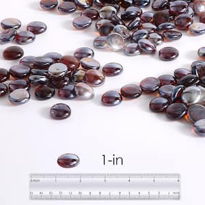 10 lbs. 1.0-in Amber Drop Beads Reflective Fire Glass for Gas Tabletop Fire Pit