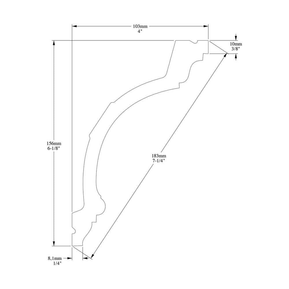 Primed White Polyurethane Crown Moulding 78-inch