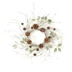 24" Artificial Birch and Pinecone Mini Wreath