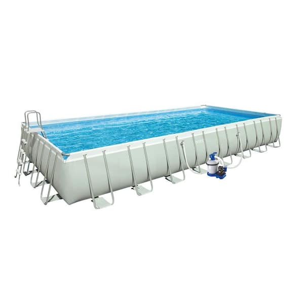 Intex 32 ft. x 16 ft. x 52 in. Rectangular Ultra Frame Pool Set