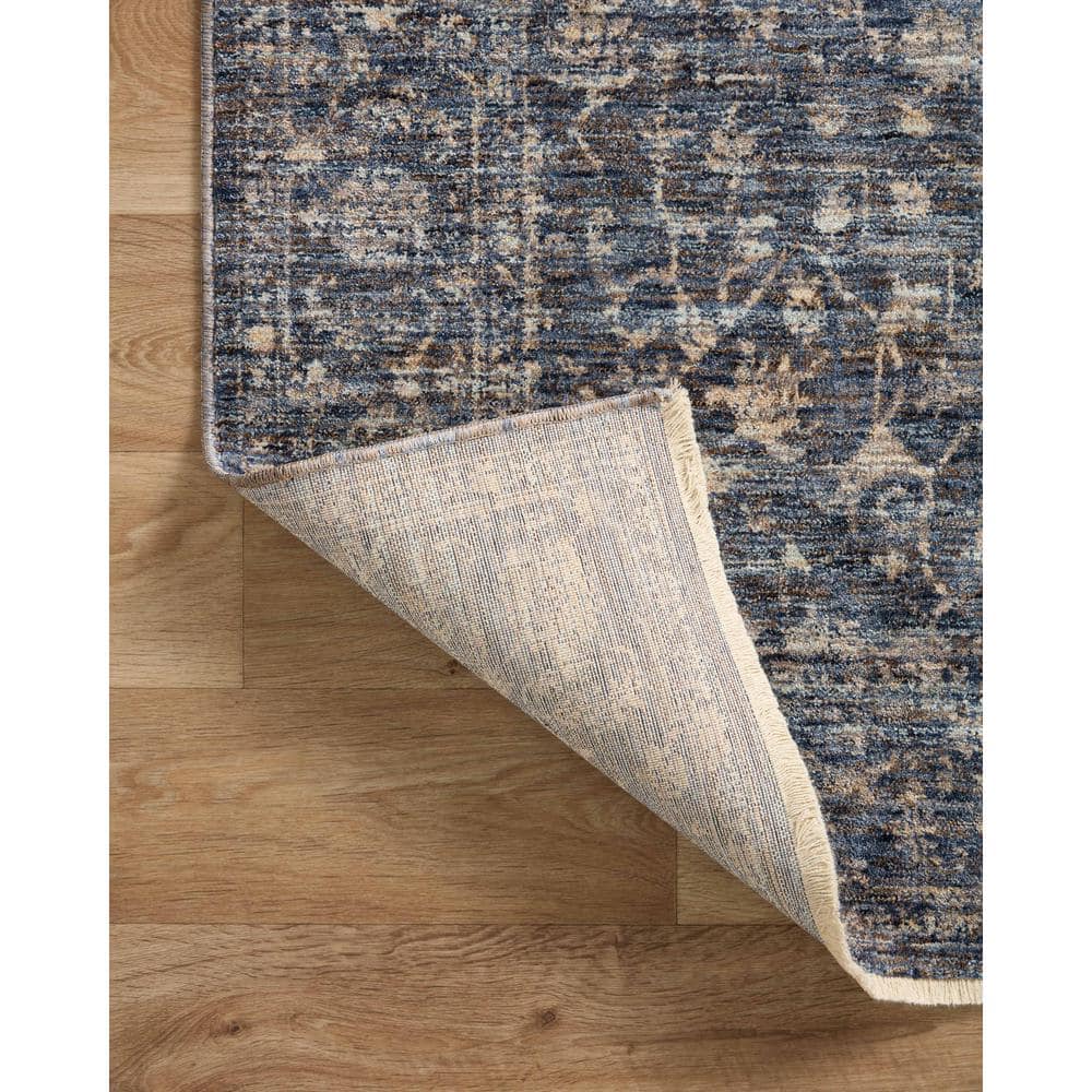 Sorrento Midnight Black Synthetic Oriental Square Rug Sample