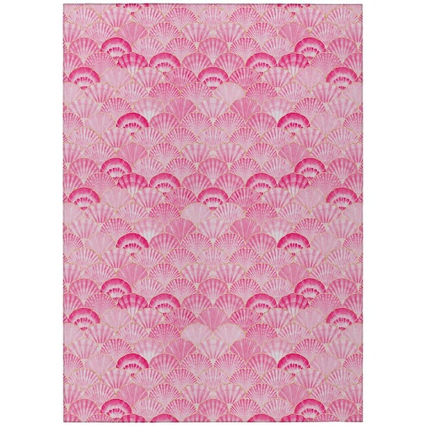 Surfside Pink 5 ft. x 7 ft. 6 in. Geometric Indoor/Outdoor Area Rug