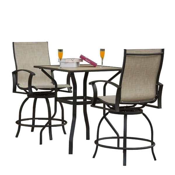 domi outdoor living 3-Piece Metal Outdoor Serving Bar Set