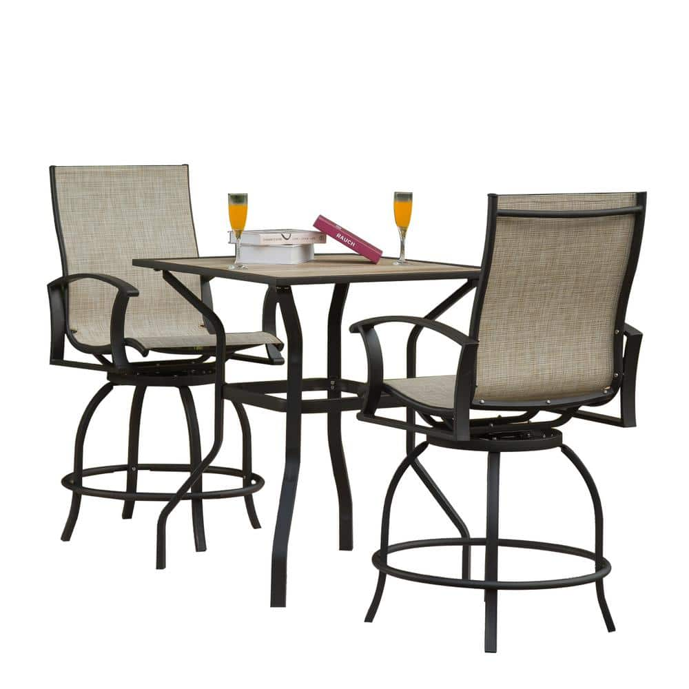 domi outdoor living 3-Piece Metal Outdoor Serving Bar Set LCCT6999-3-D ...