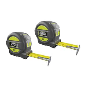 25 ft. Tape Measure with Overmold and Wireform Belt Clip (2-Pack)