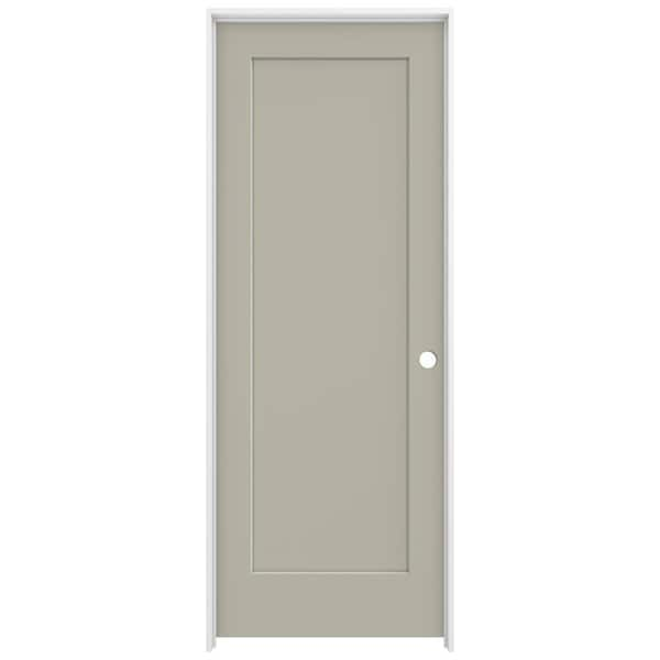 JELD-WEN 30 in. x 80 in. Madison Desert Sand Left-Hand Smooth Solid Core Molded Composite MDF Single Prehung Interior Door