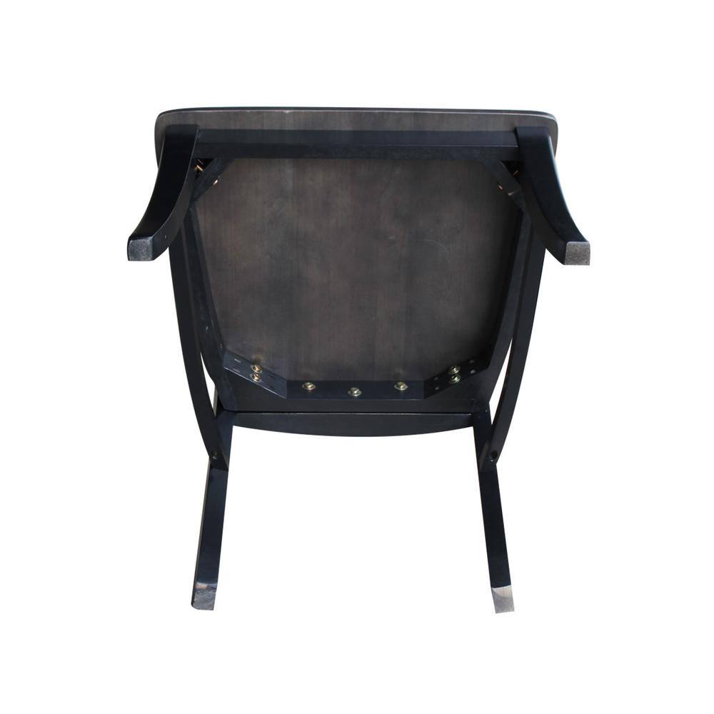 Elegant Cosmo High-Back Side Chair in Coal-Black Solid Wood