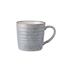 13.52 oz. Studio Grey/White Ridged Coffee Mug