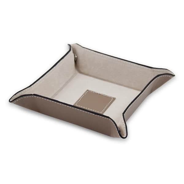 BEY-BERK Taupe Leather Snap Valet
