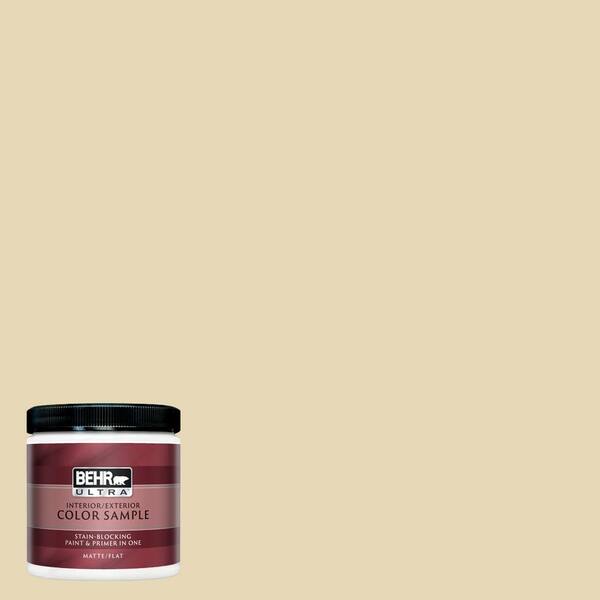 BEHR ULTRA 8 oz. #UL180-12 Lemon Balm Matte Interior/Exterior Paint and Primer in One Sample