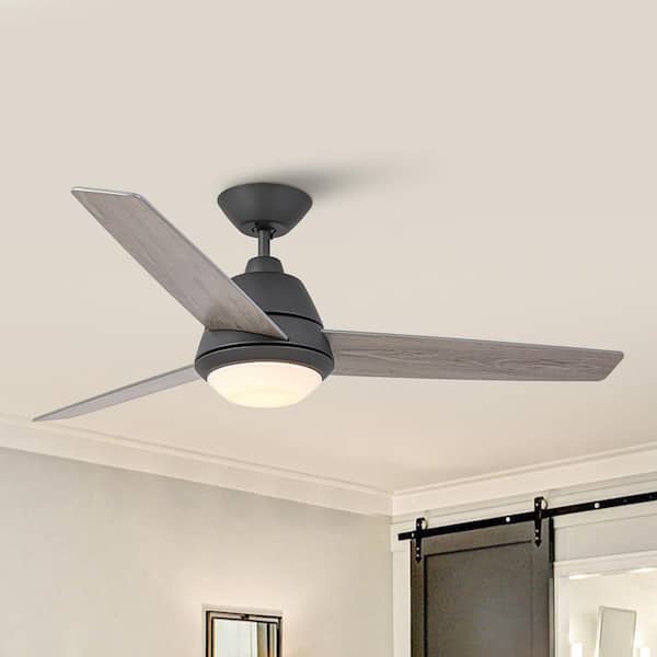 matrix decor 52 in. Indoor Matte Black LED Modern Ceiling Fan with Light and Wall Control