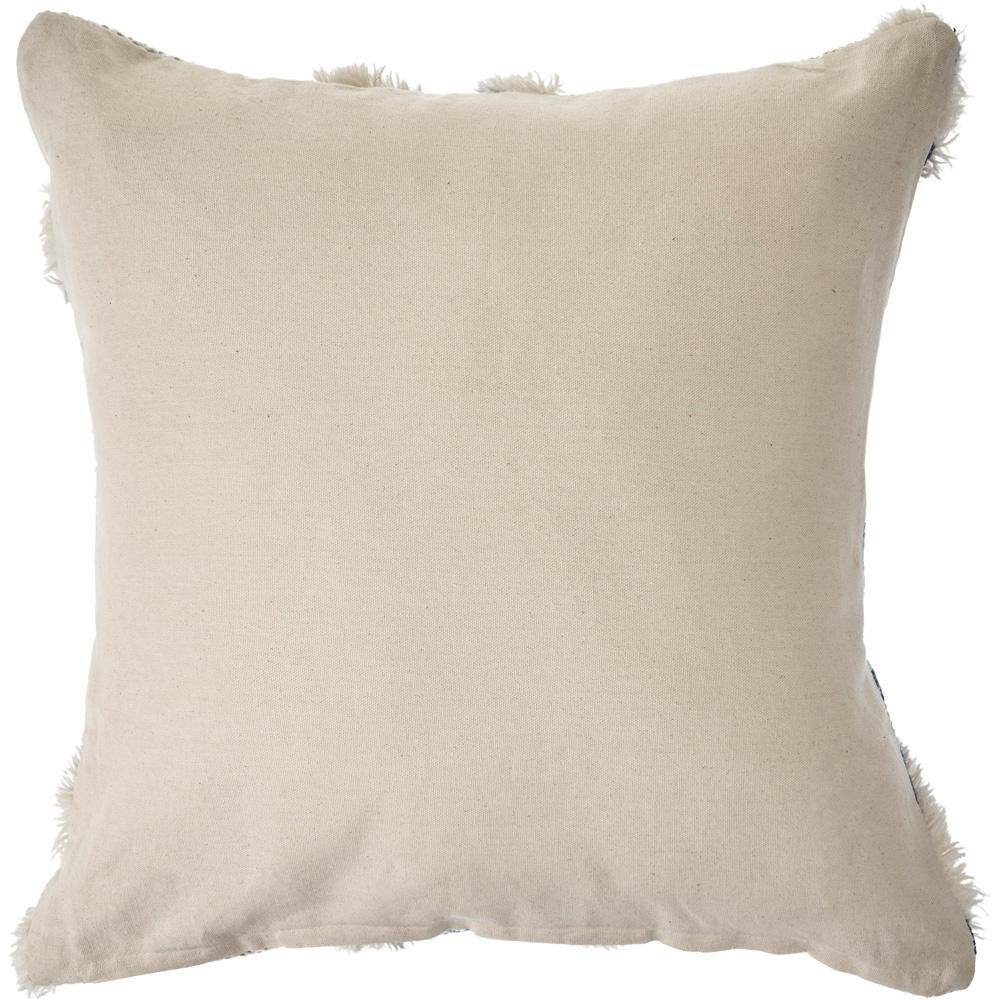 Winter Paradise Indigo Tufted Square Throw Pillow Set