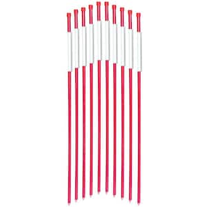 48 in. Red Driveway Markers 50-Pack 5/16 in. Dia Solid Snow Poles Snow Markers Snow Stakes