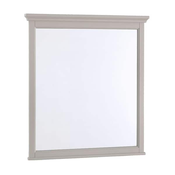 Home Decorators Collection Ashburn 28 in. W x 31.5 in. H Rectangular Wood Framed Wall Bathroom Vanity Mirror in Grey