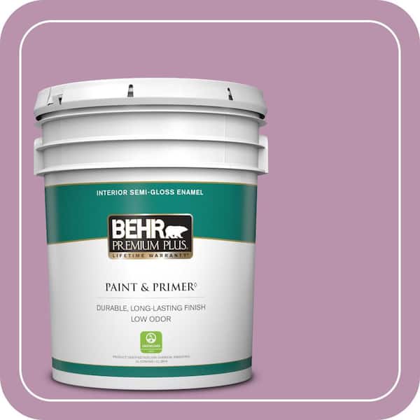 BEHR PREMIUM PLUS 5 gal. #680D-5 Bed of Roses Semi-Gloss Enamel Low Odor Interior Paint & Primer