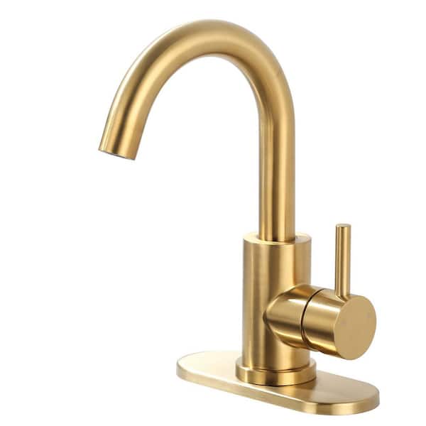 Single Handle Bar Faucet with All Mounting Hardware in Gold