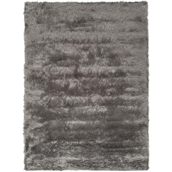 SAFAVIEH Faux Sheepskin Gray 3 ft. x 5 ft. Solid Area Rug