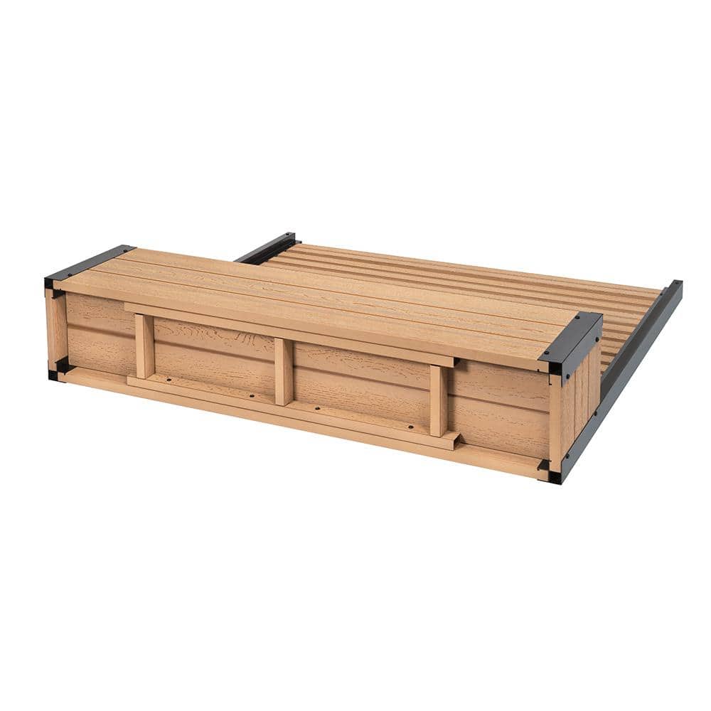 Cedar Freestanding Vinyl Privacy Screen with Planter Box