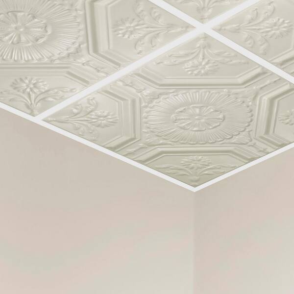 Tin Ceiling Tile In Antique White, Tin Drop Ceiling Tiles 2×2