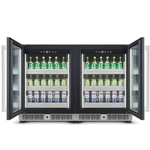22 in. Single Zone Beverage and Wine Cooler in Stainless Steel, Built-In/Freestanding Refrigerator with Glass Door