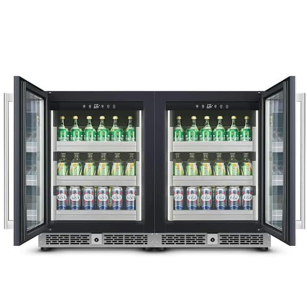 JEREMY CASS 22 in. Single Zone Beverage and Wine Cooler in Stainless Steel, Built-In/Freestanding Refrigerator with Glass Door