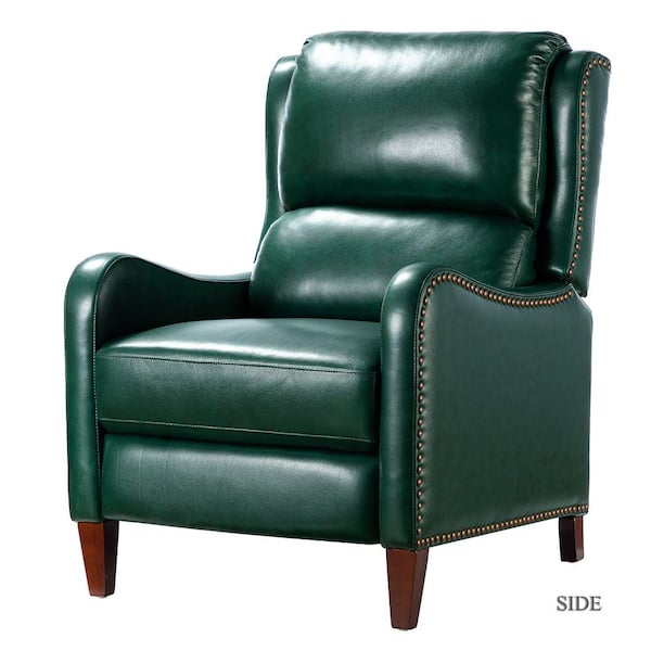 Jayden Creation Hyde Green Nailhead, Real Leather Recliners