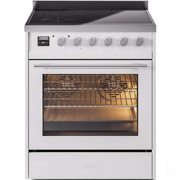 ILVE Professional Plus II 30 in. 4 Zone Freestanding Induction Range in White