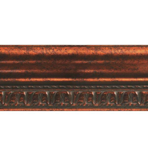 Fasade Grand Baroque 1 in. x 6 in. x 96 in. Wood Ceiling Crown Molding in Moonstone Copper