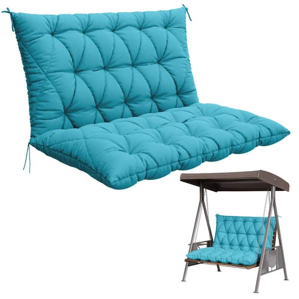 WNP 47 in. x 40 in. 2-Seater Patio Contoured Replacement Bench Cushion Outdoor Porch Swing Cushion Cushion Lake